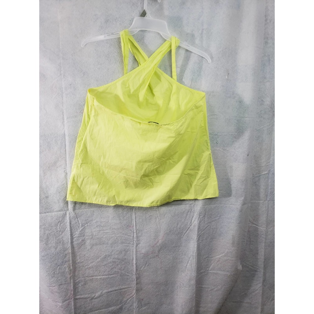 Yellow J. Crew halter top XL with side zipper 100% cotton